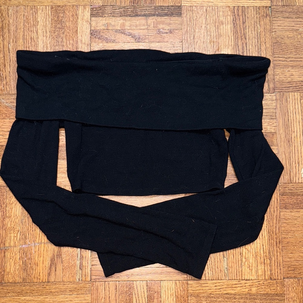 Garage Black Off-Shoulder Top